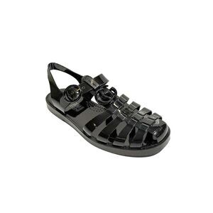 Gucci Double G Rubber Sandals Black Fisherman EU 39 Flat Jelly Slide Buckle Logo